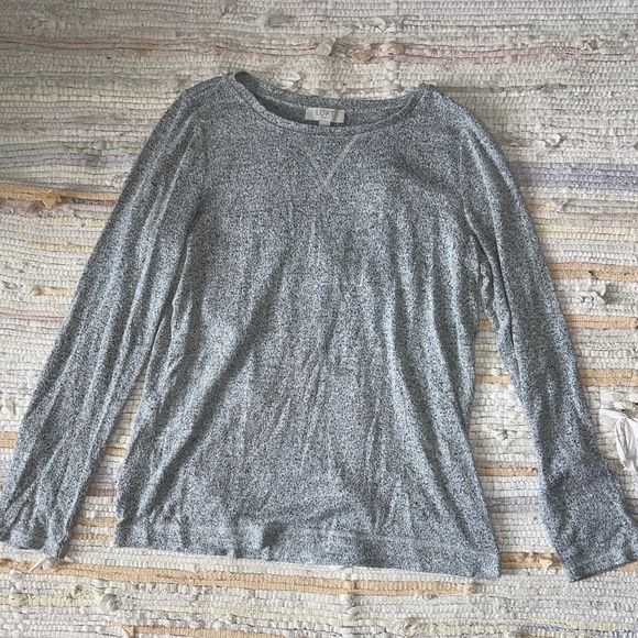 LOFT Sleep Heather Gray Long Sleeve / Pants Pajama Set Size Small - Picture 6 of 8